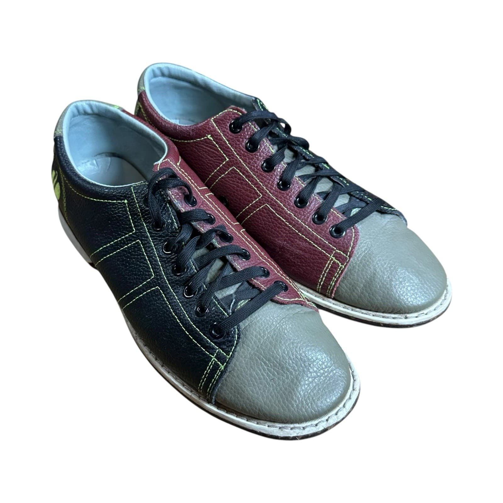 Linds Rental-Style Bowling Shoes Size 12 / 45.5 Maroon Black Gray Used Classic 5