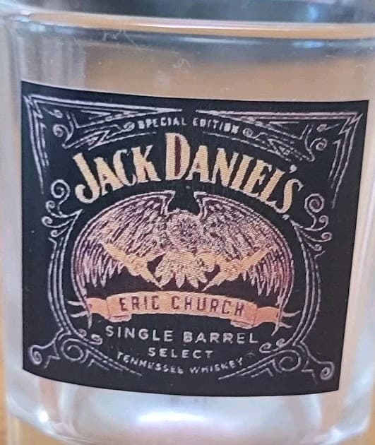 JACK DANIEL'S ERIC CHURCH SHOT GLASS 2 OUNCE SIZE SQUARE 2.5 INCH TALL 4