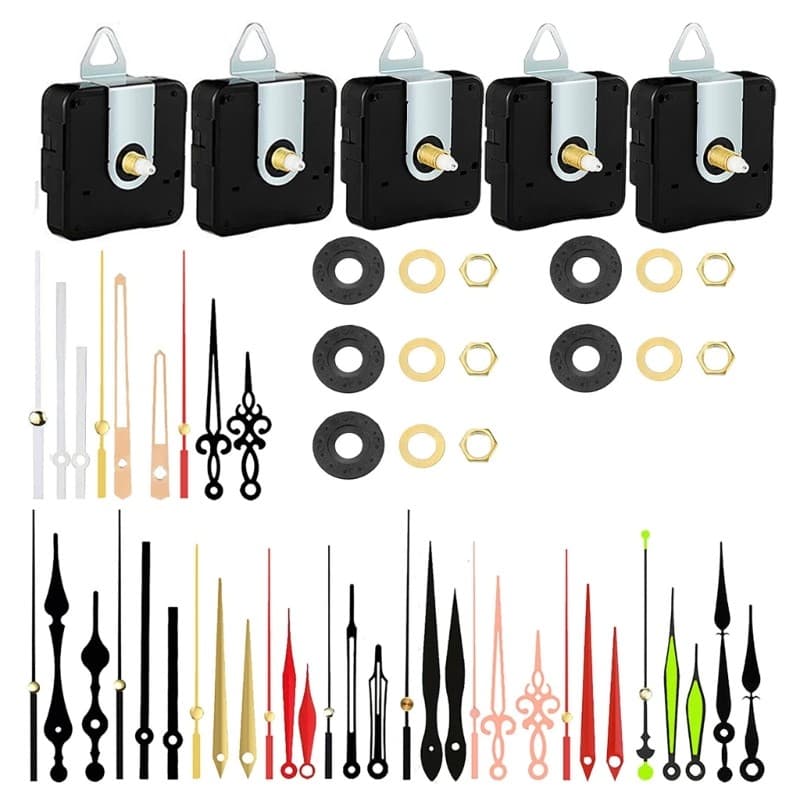 Replacement Clock Mechanism Quartzs Quiet Movement and Hand Set with Hooks Kits 2