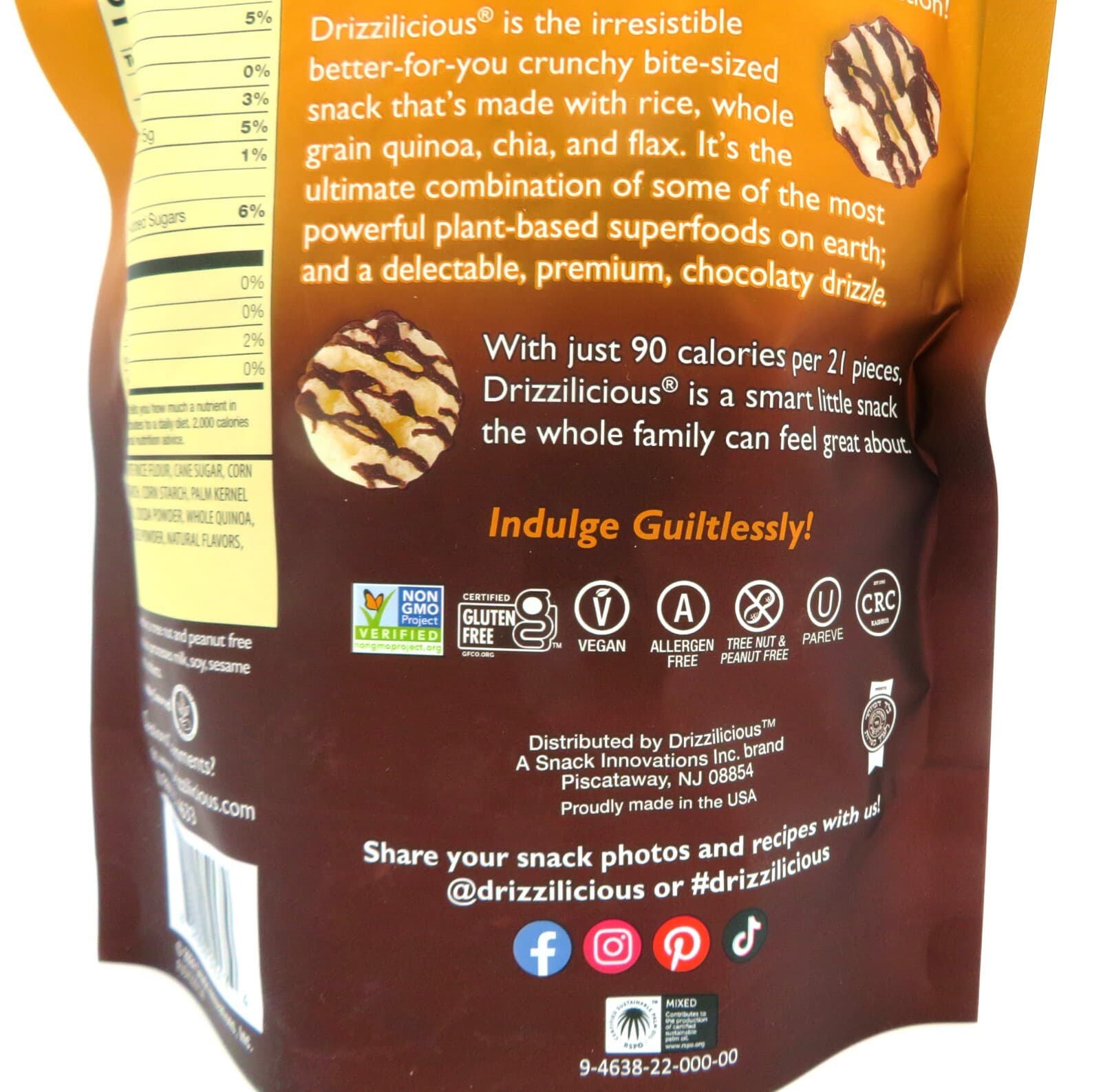 Drizzilicious S'mores Bites Mini Rice Cakes Gluten Free Vegan Quinoa Chia 4oz. 4