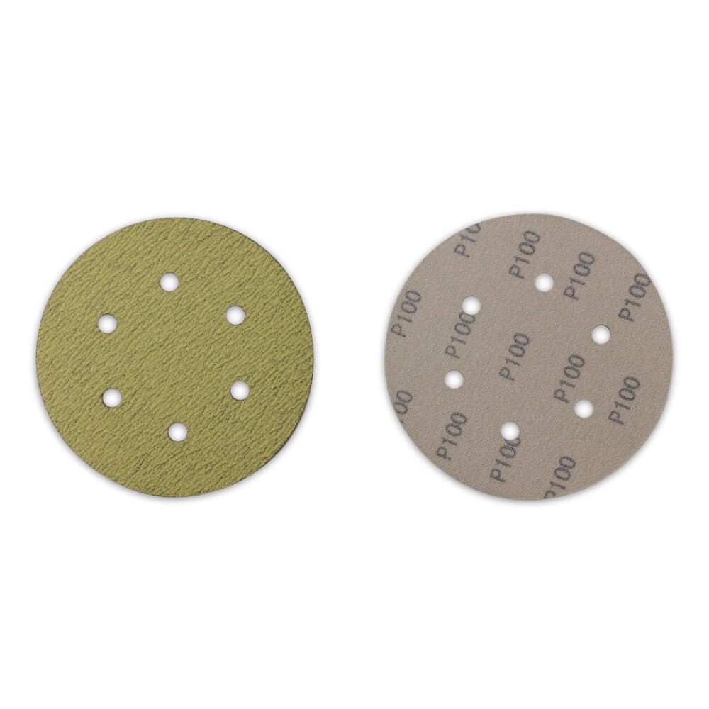 100 Pack - 6" Inch 6 Holes 220 Grit Hook & Loop Sanding Discs Orbital DA Disks 2