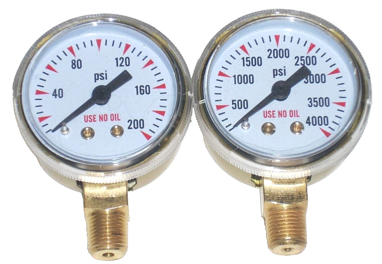 Oxygen Regulator Gauge Set for Port a Torch Tanks 1 1/2" Dia w 1/8" NPT Inlet