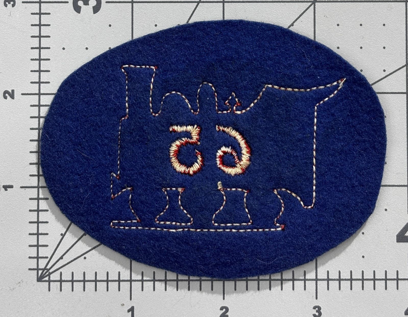 WW 1 AEF US Army 65th Railway Engineers French Made Patch Inv# K1720 2