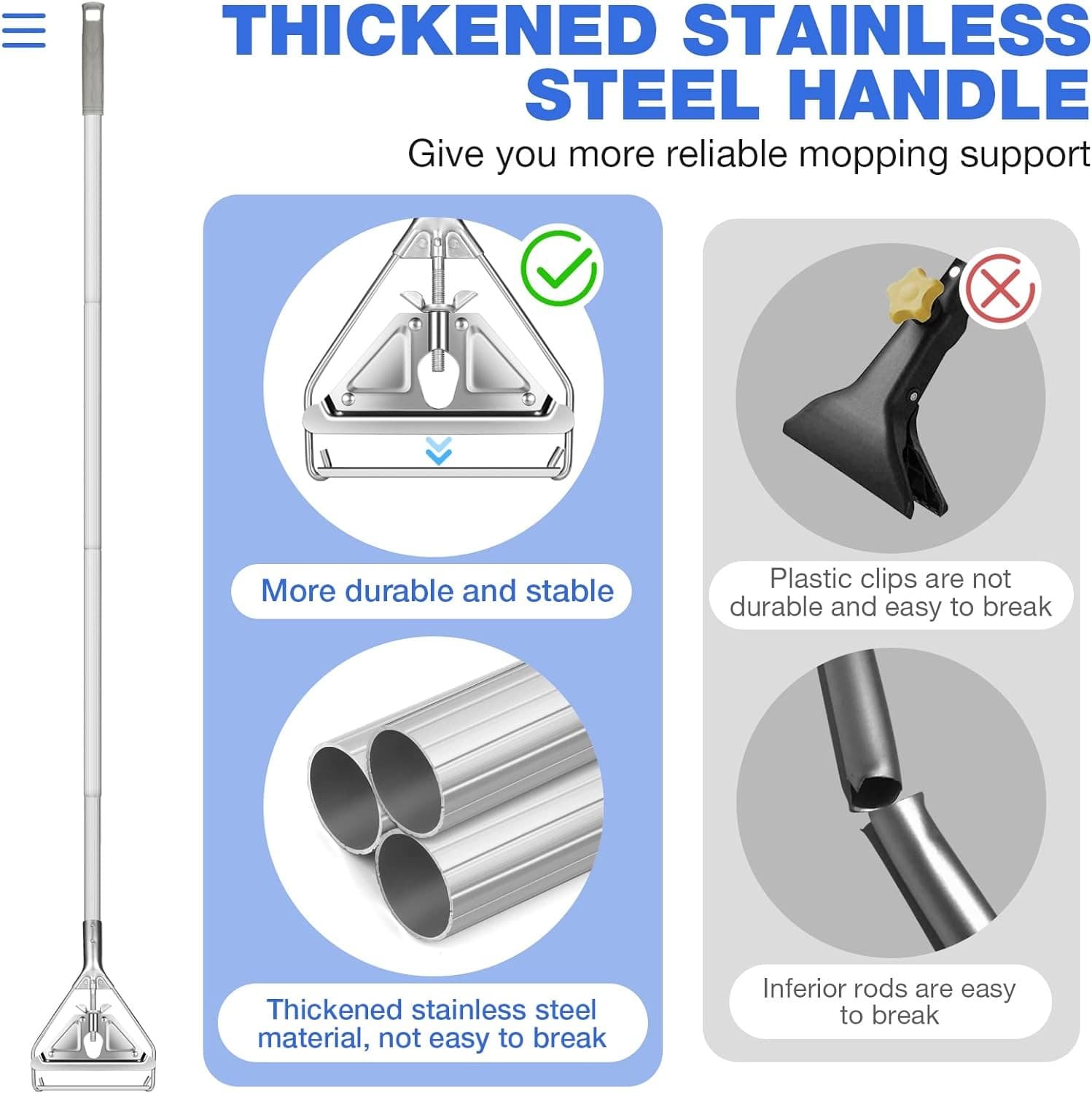 String Mop Heavy Duty for Floor Cleaning- Industrial industrial mop, Blue  4