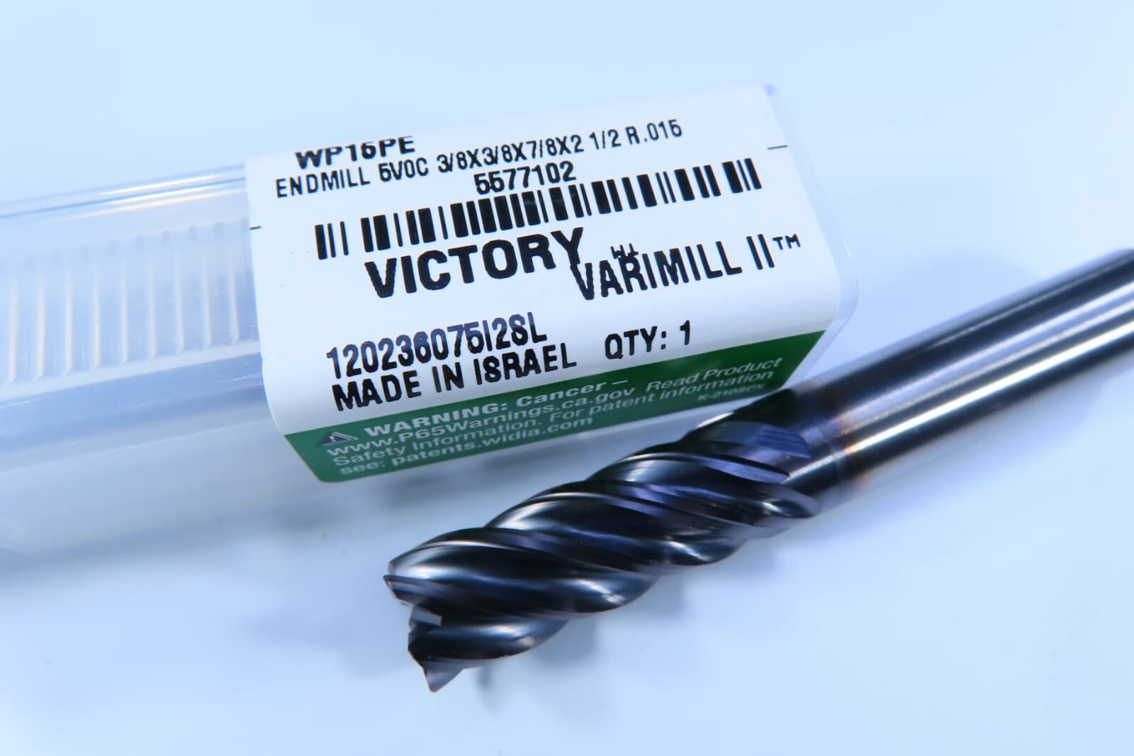 NEW 3/8" HANITA VARIMILL WP15PE SOLID CARBIDE 5577102 END MILL CNC 5 FLUTE TOOL 4