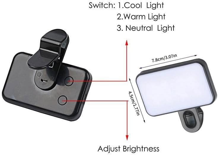 Selfie Light LED Ring Clip Camera Rechargeable Flash Light For Phone & Tablets 5