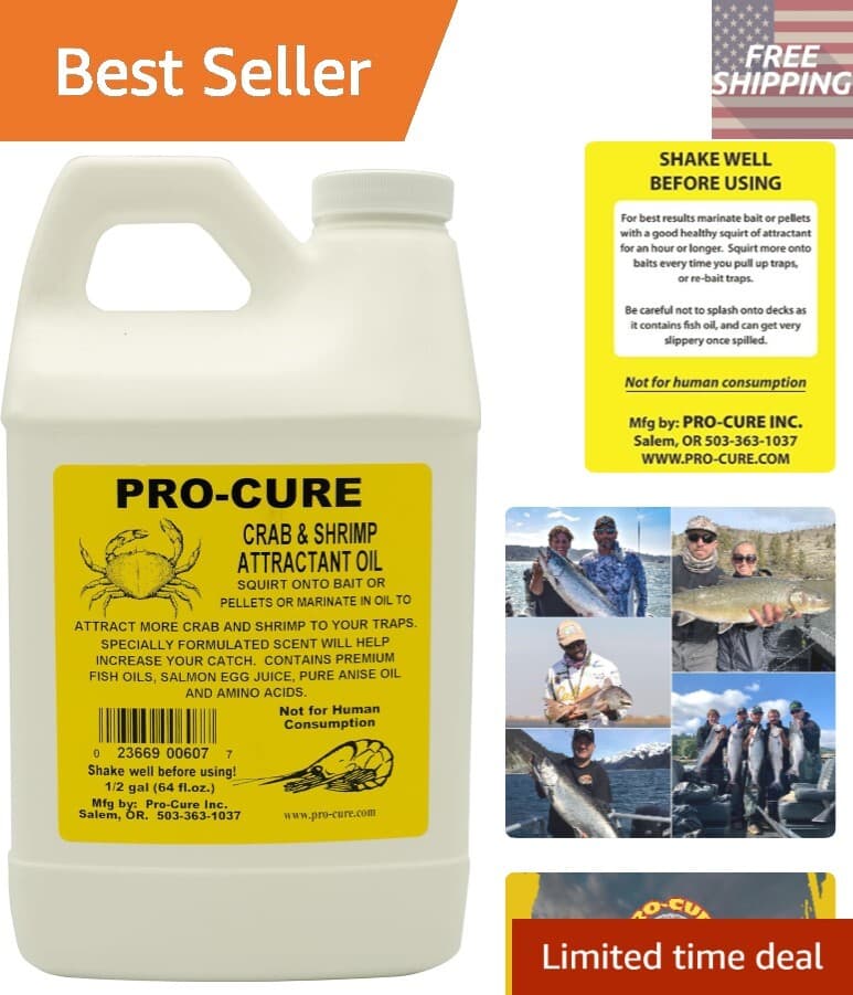 Attractive Liquid Shrimp Oil & Crab Oil - 1/2 Gallon for Optimal Fishing