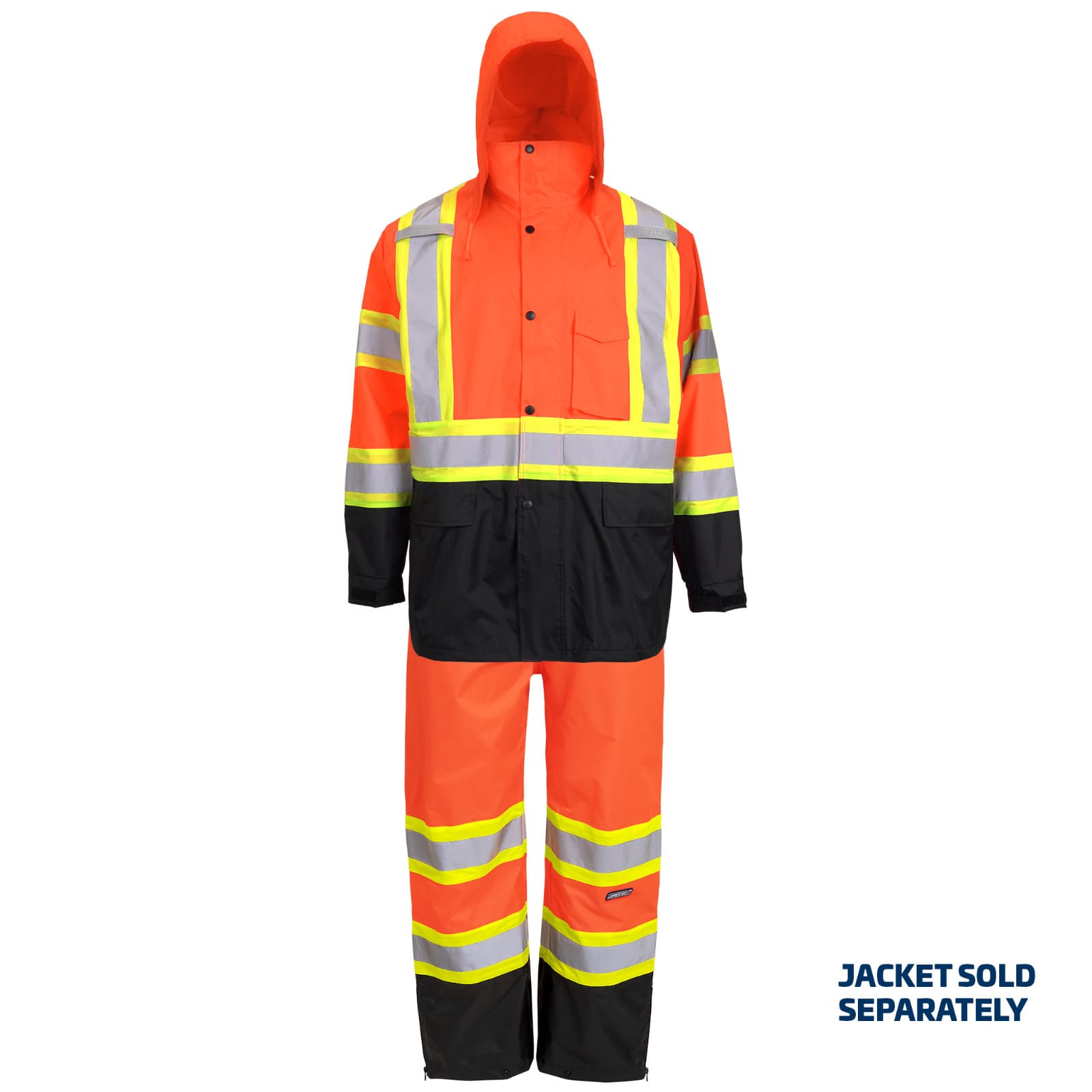 Safety TWO TONE RAIN SET WITH X REFLECTIVE STRIPS ON BACK JORESTECH 4
