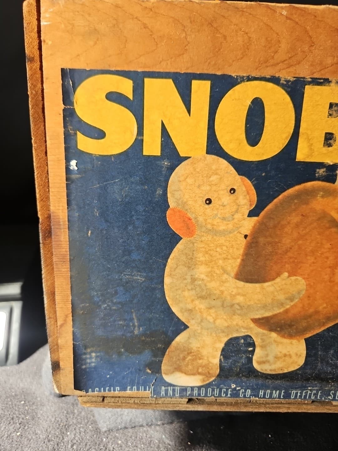 Vintage SnoBoy 1 Bushel Wooden Apple Crate Wooden Box 2