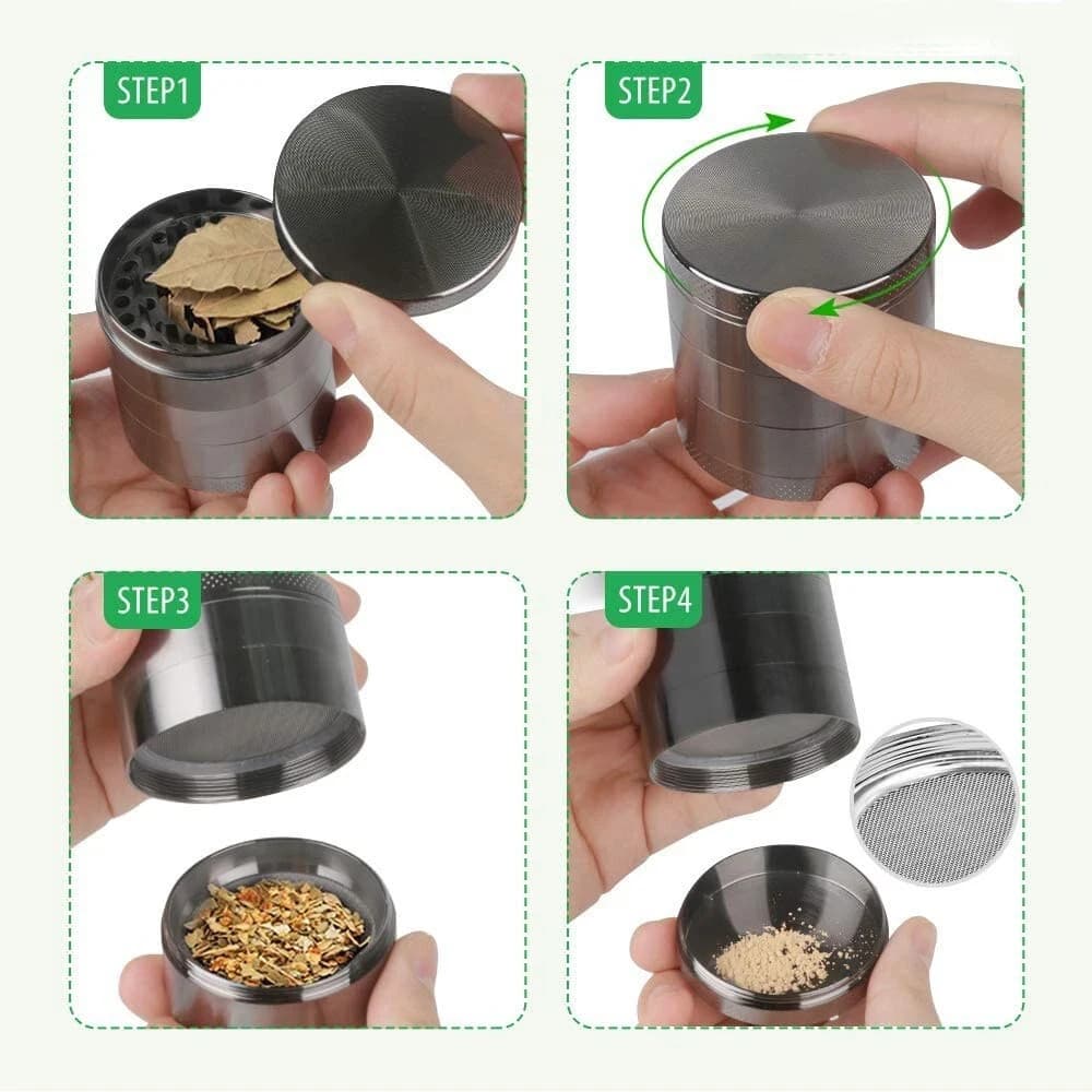 Tobacco Herb Grinder 2 inch 4 Layer Spice Herbal Metal Smoke Crusher Scraper 4