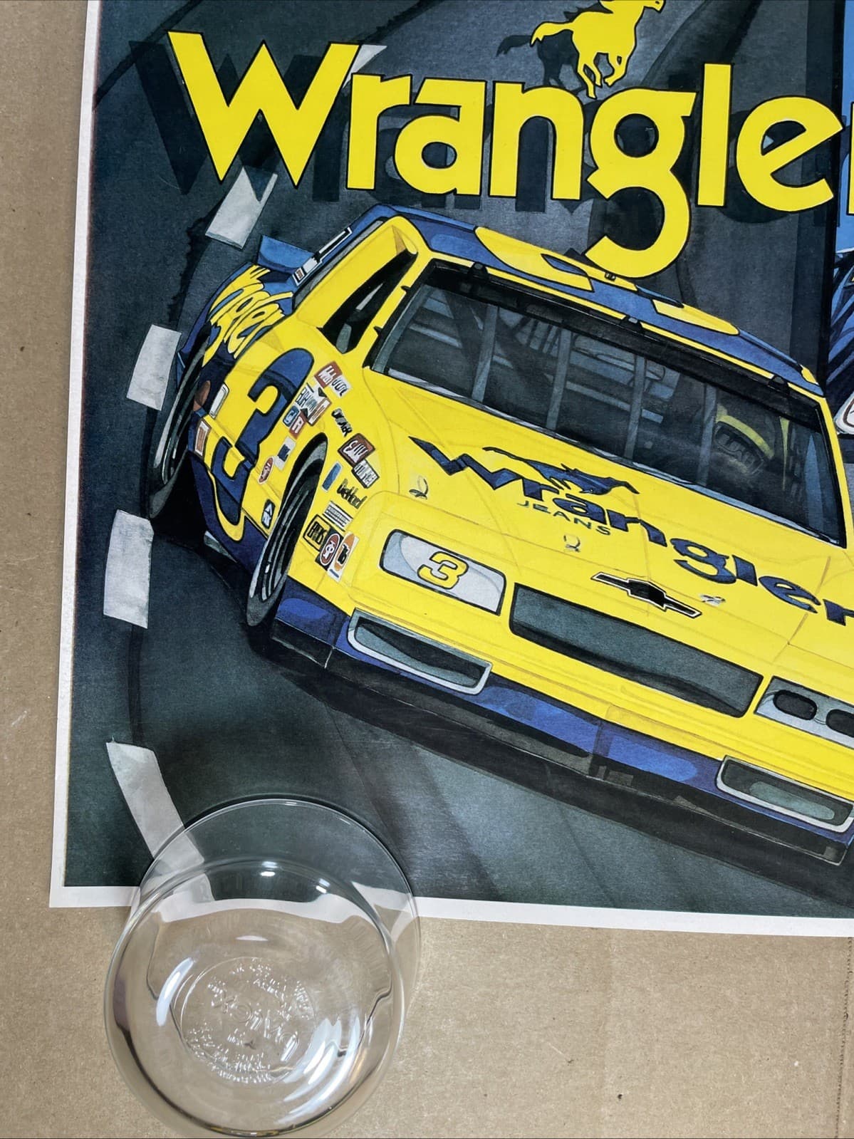Dale Earnhardt Sr Lithograph Poster Vintage Sam Bass Wrangler Winston Cup 16G49 5