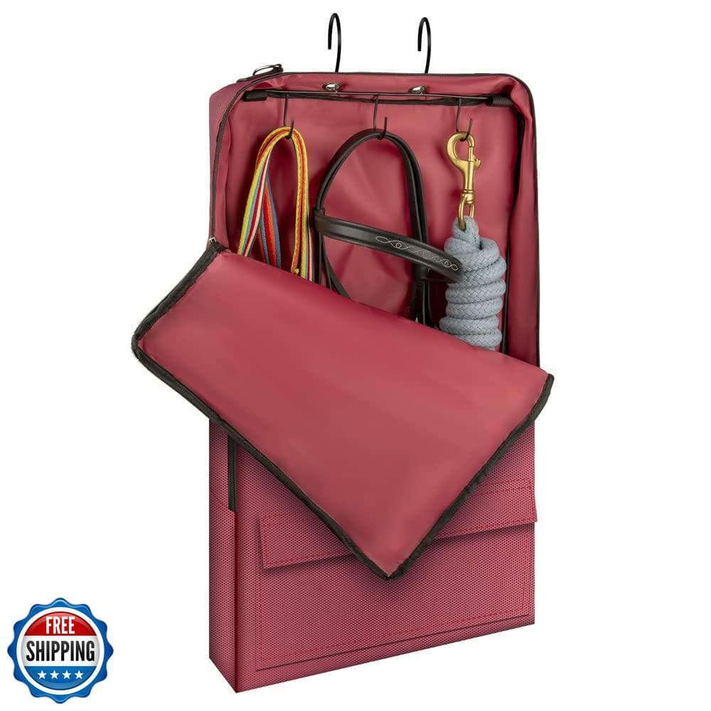 Y.J TAILS Horse Bridle Bag, Horse Tack Carry Bag with 3 Prong Tack Rack for H