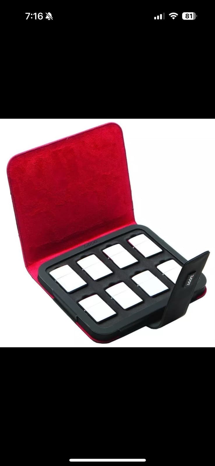 Zippo Lighter Collector's Case, Display Pouch, Black, 142653 - Holds 8 Lighters 3