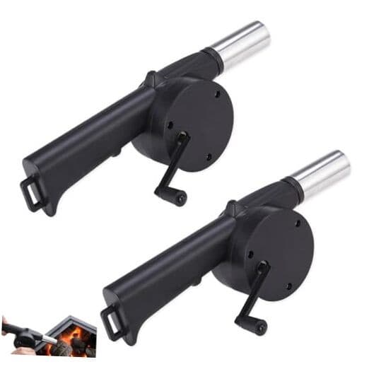 2 Pack Fireplace Bellows Hand Crank Air Blower Portable Manual Handheld Fire 