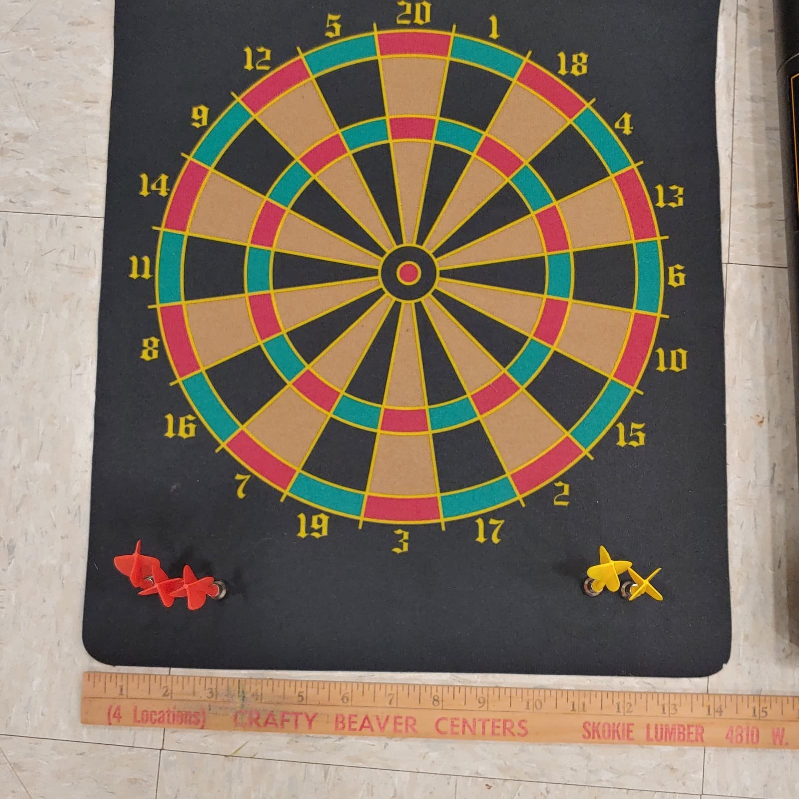 Y2K Magnetic Dart Board Set w/ 6 Magnetic Darts Original Tube Made In Korea 3