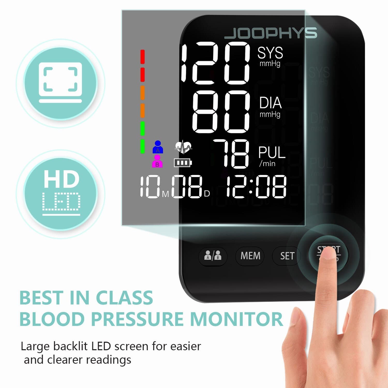 Blood Pressure Monitor Upper Arm, Automatic Digital Upper Arm Blood Pressure 4