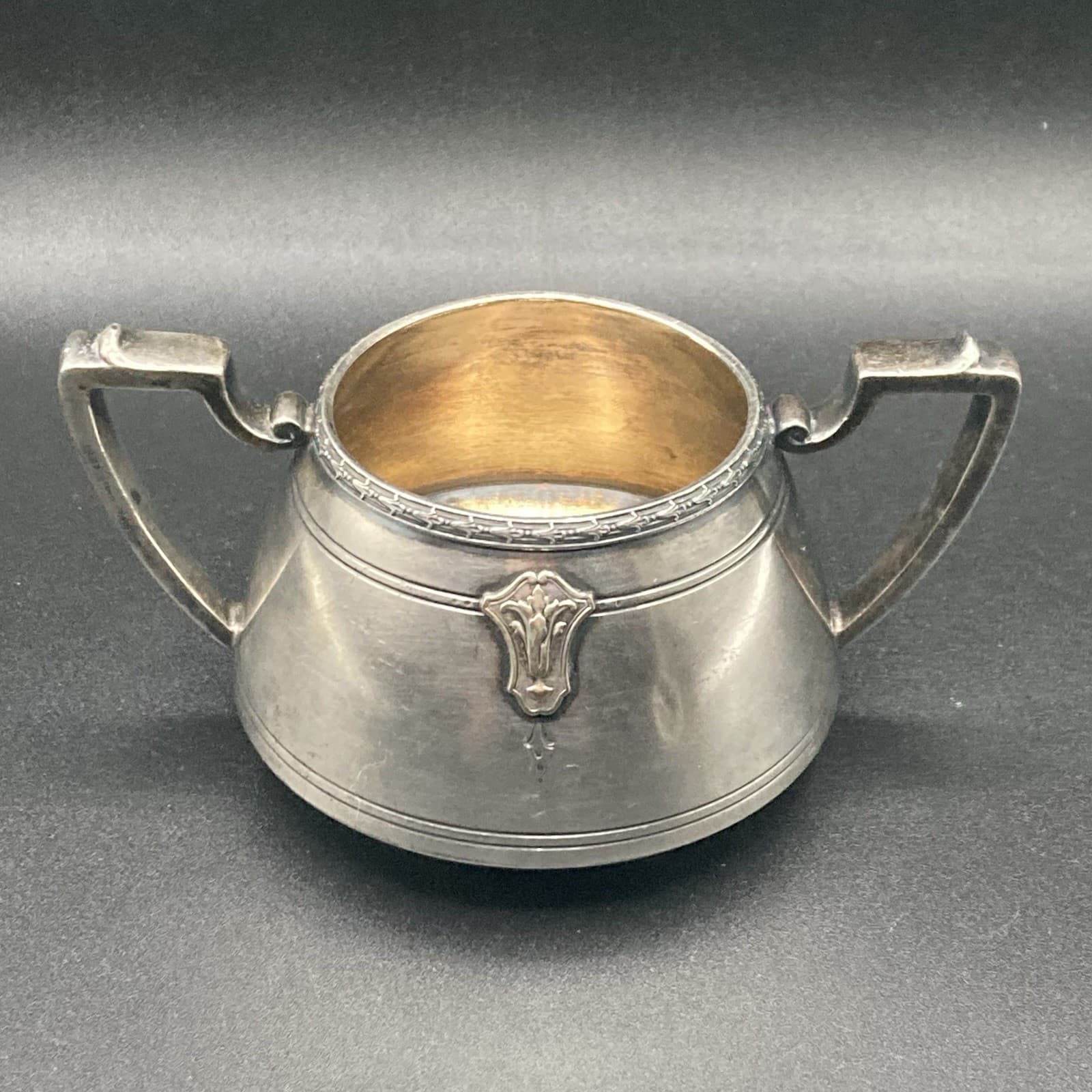 Vintage Antique Wallace Bros Silver Co. Silverplate Art Deco Sugar Container 2