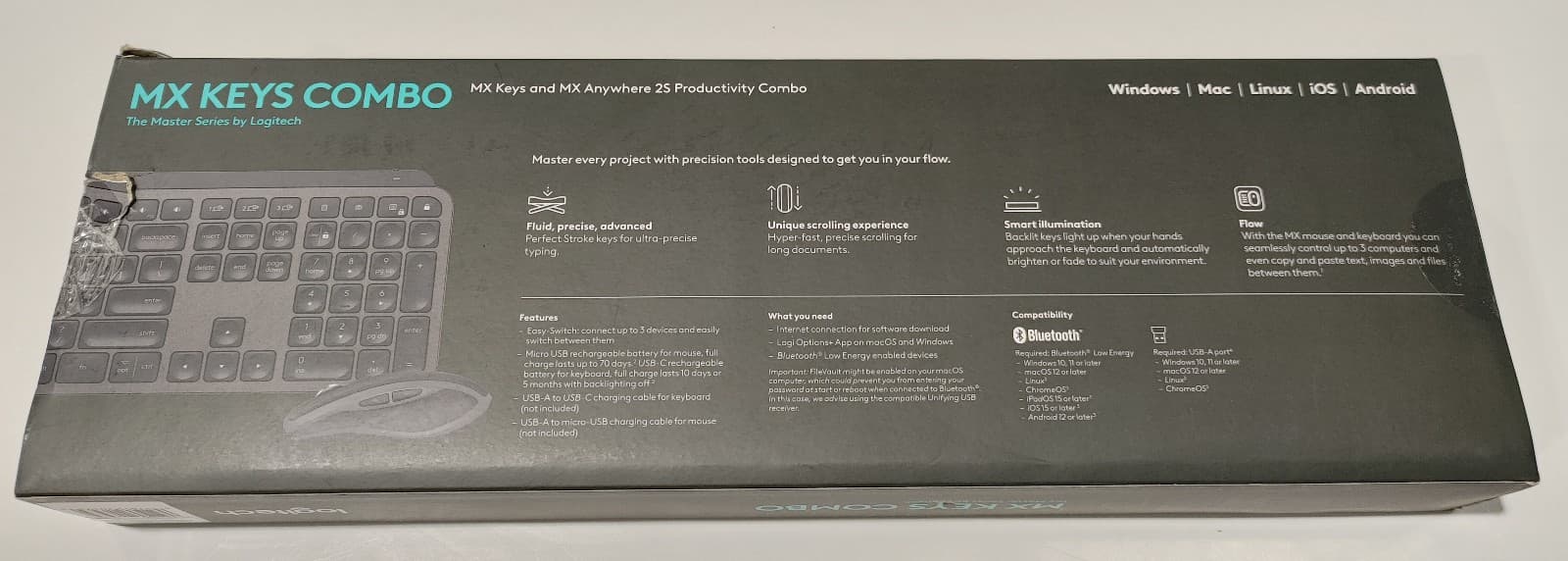 Logitech MX Keyboard Anywhere 2S Mouse Combo Wireless Bluetooth keys master NEW 2