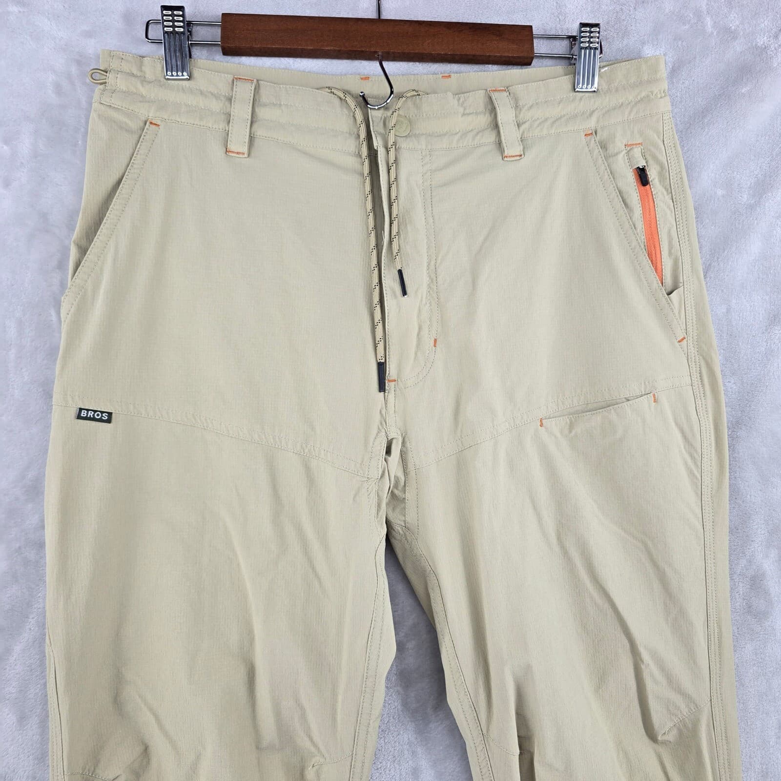 Howler Bros Hiking Pants Lightweight OutdoorcFishing Khaki Drawstring 32x34 2