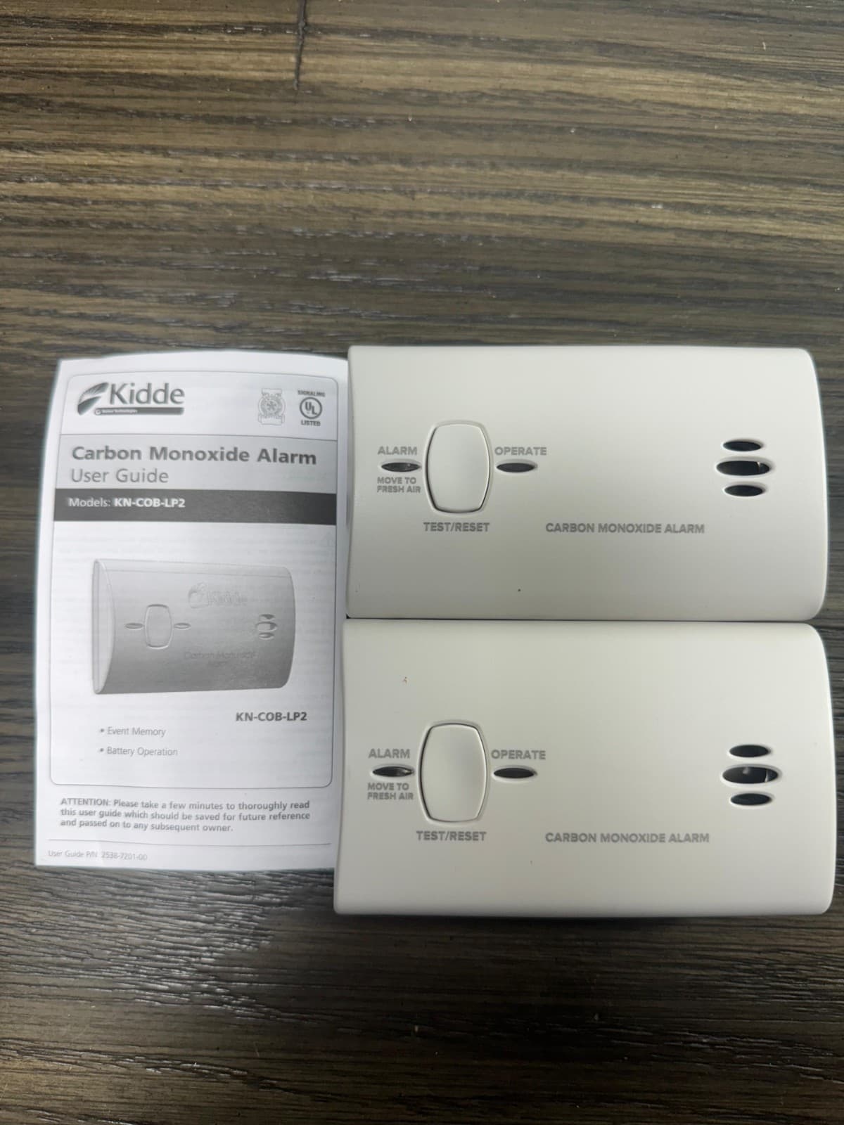 Set of Two Kidde KN-COB-LP2 Carbon Monoxide CO Detector Alarm Battery Operated 4