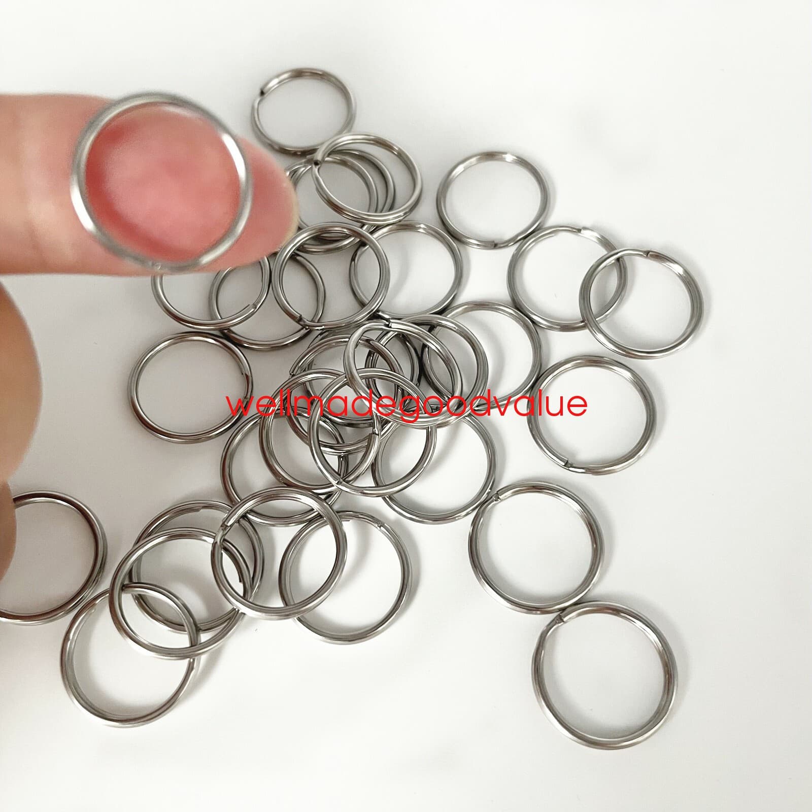 Stainless Steel Keyring Split Key Rings Blanks 15-35mm Metal Loop Key chain U 6