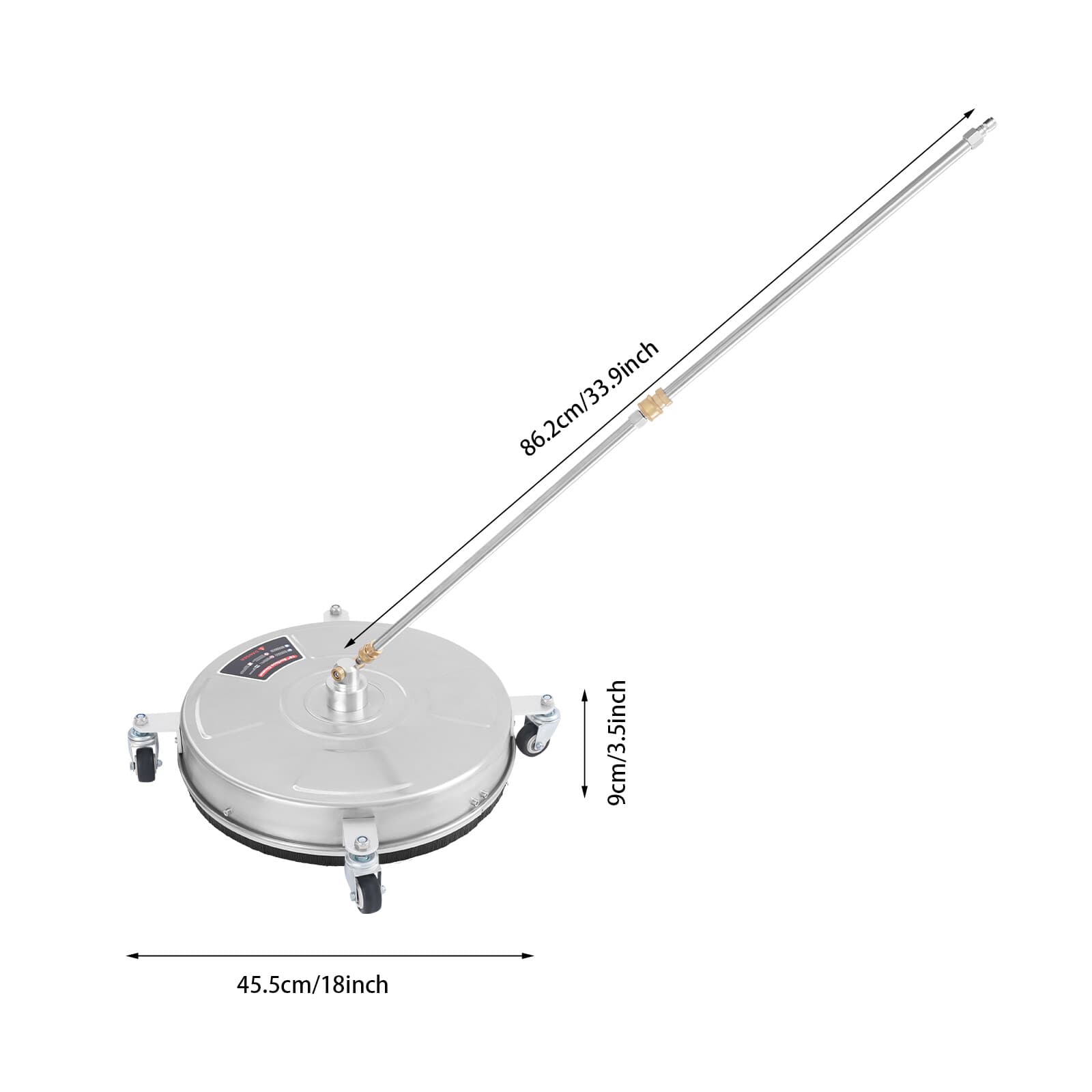 2-Nozzles Surface Cleaner Round Stainless Steel Surface Cleaning Machine 5000PSI 3