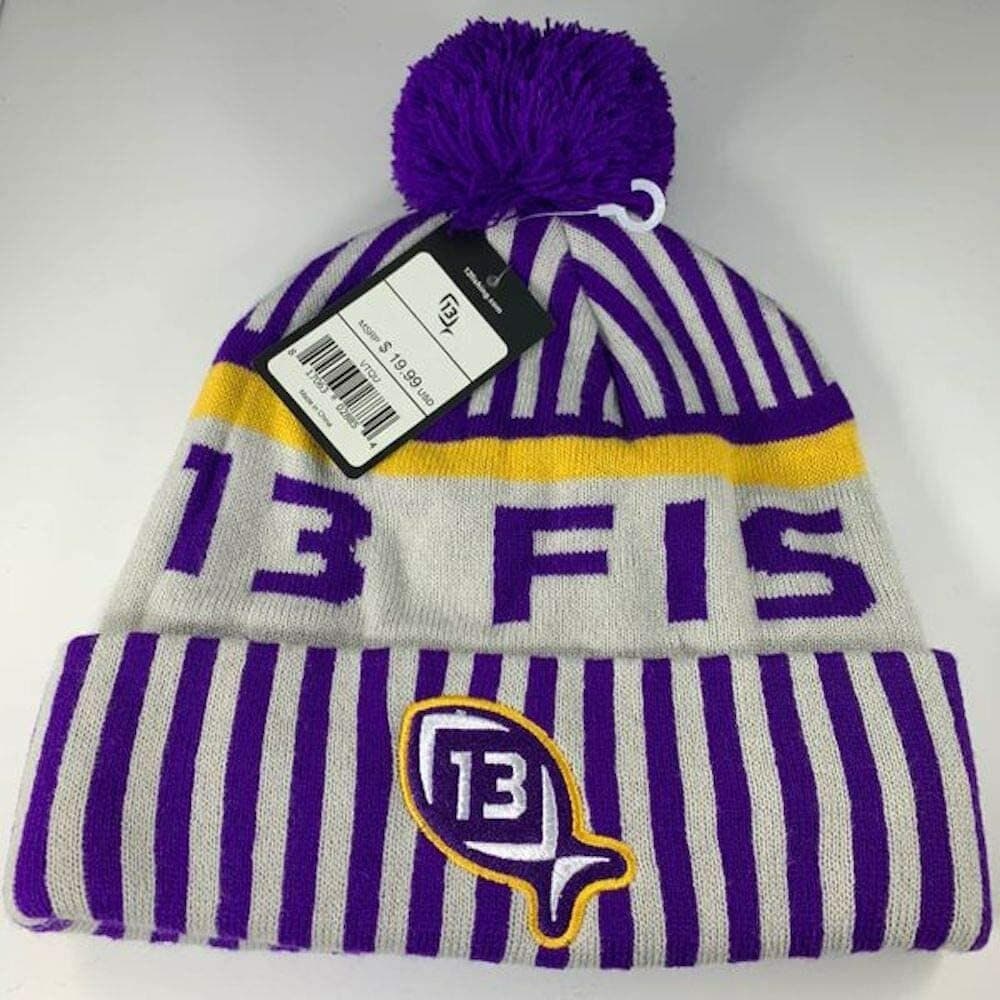 13 FISHING MINNESOTA VIKINGS PURPLE & GOLD TUQUE WINTER BEANIE HAT BRAND NEW