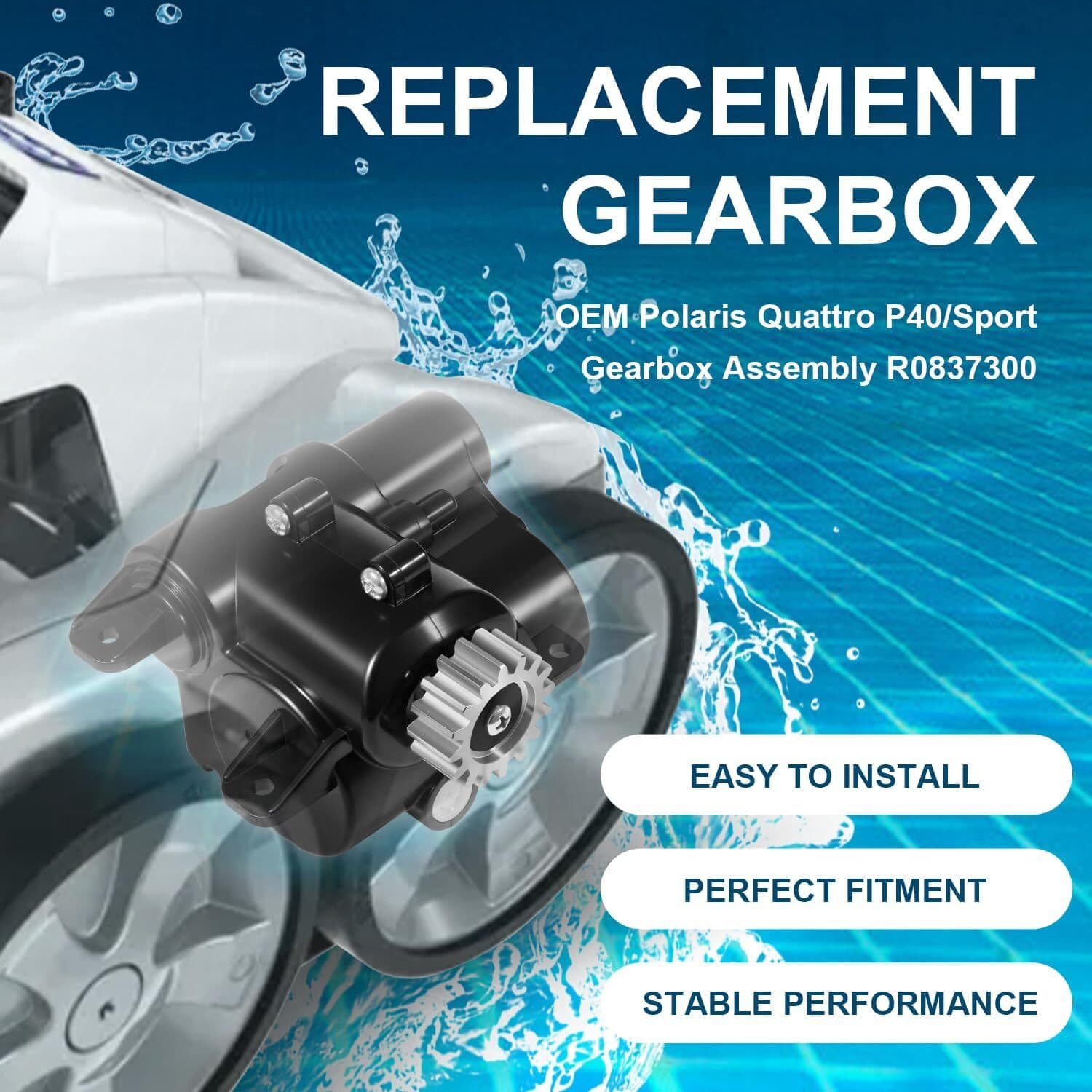 for Polaris Quattro P40/Sport Gearbox Assembly R0837300 NEW IMPROVED METAL GEAR 3