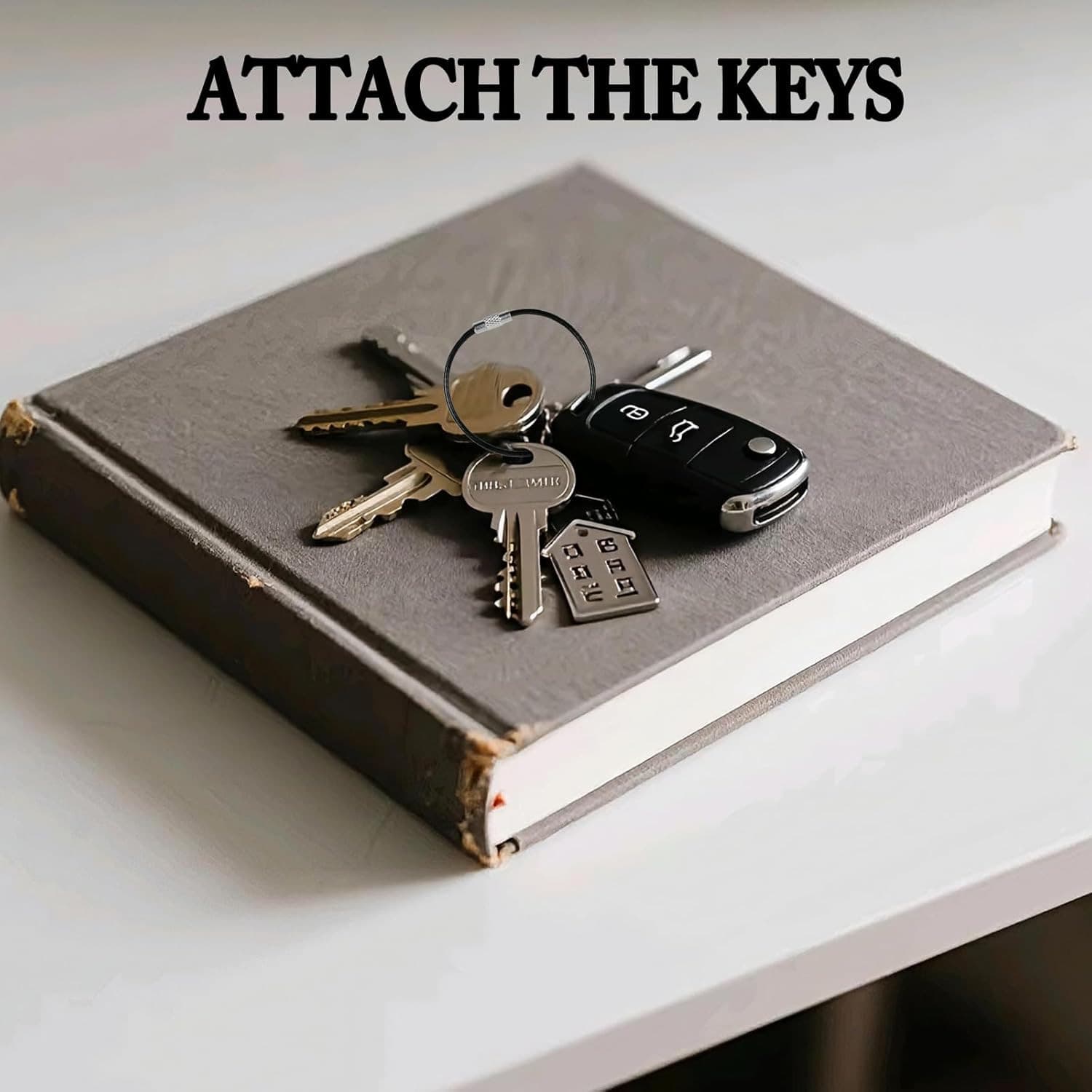 16Pcs Wire Keychain Cable 6 Inch Stainless Steel Large Key Rings 2mm Key Chains 6