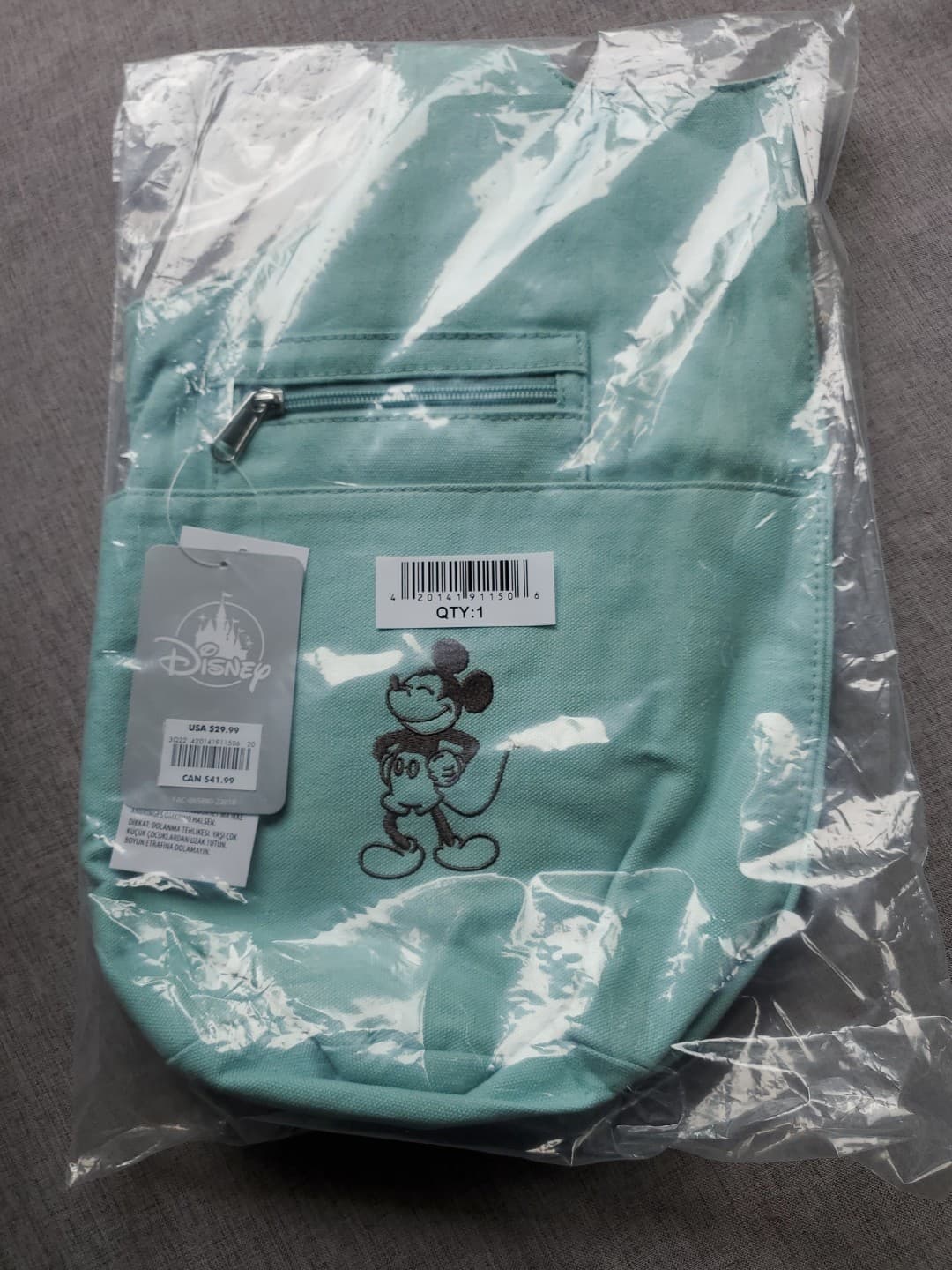 Disney Parks Mickey Mouse Floral Canvas Reversible Sling Bag  Purse -  NEW 5