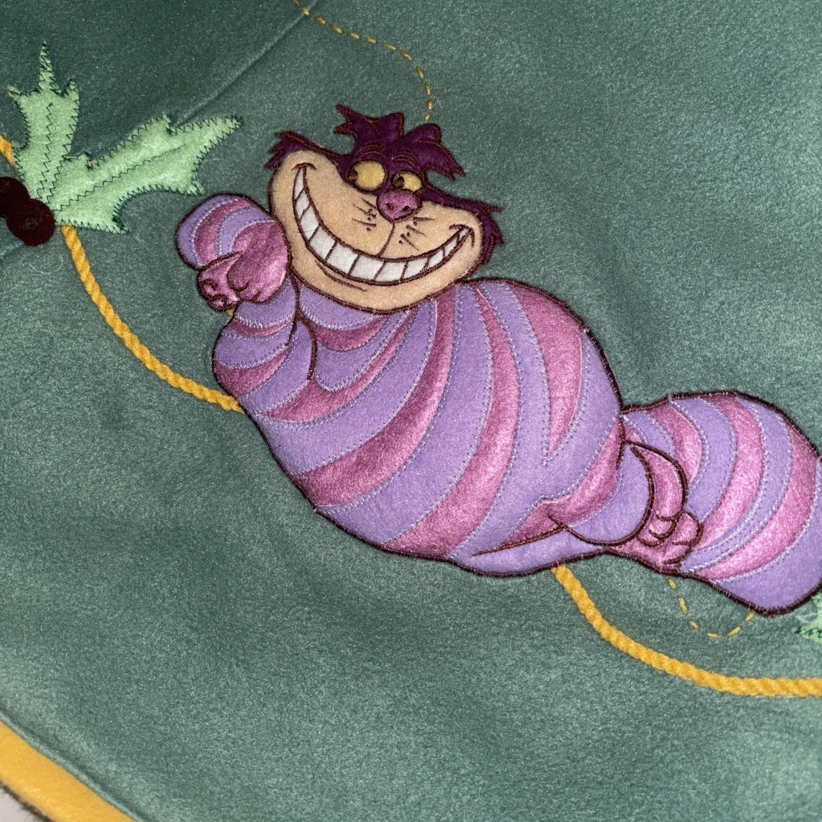 Disney Christmas Tree Skirt Embroidered Mickey Dumbo Bambi Cheshire Cat Green 2