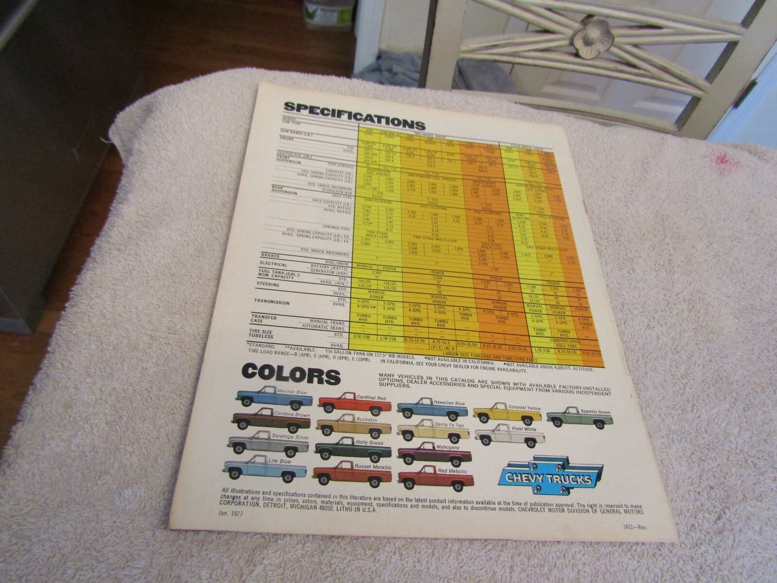 Vintage 1977 Chevrolet Pickup Trucks OEM New Car Dealer Sales Brochure NOS 4