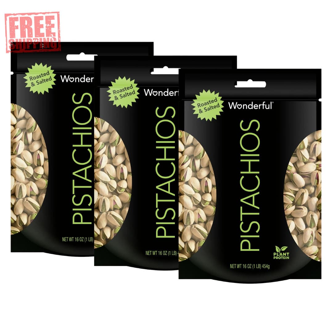Wonderful Pistachios In-Shell Roasted and Salted Nuts 48 Ounce Resealable Bag