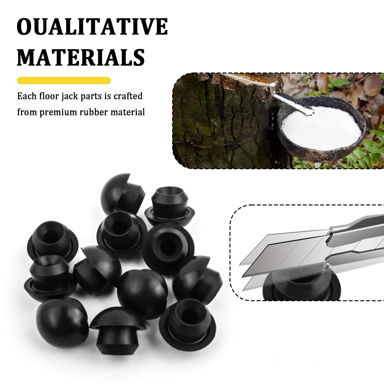 12PCS Hydraulic Floor Jack Oil Filler Plug,0.35In Rubber Floor Jack Parts 6