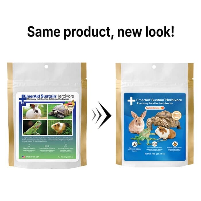 EmerAid Sustain Herbivore Recovery Nutrition for Exotic Animals - Apple & Banana