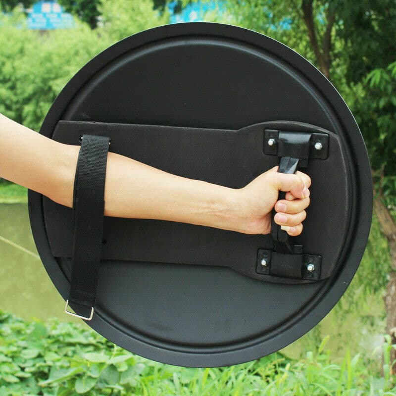 Round Metal Anti-Riot Shield Police Tactical CS Campus Security Protection Black 2