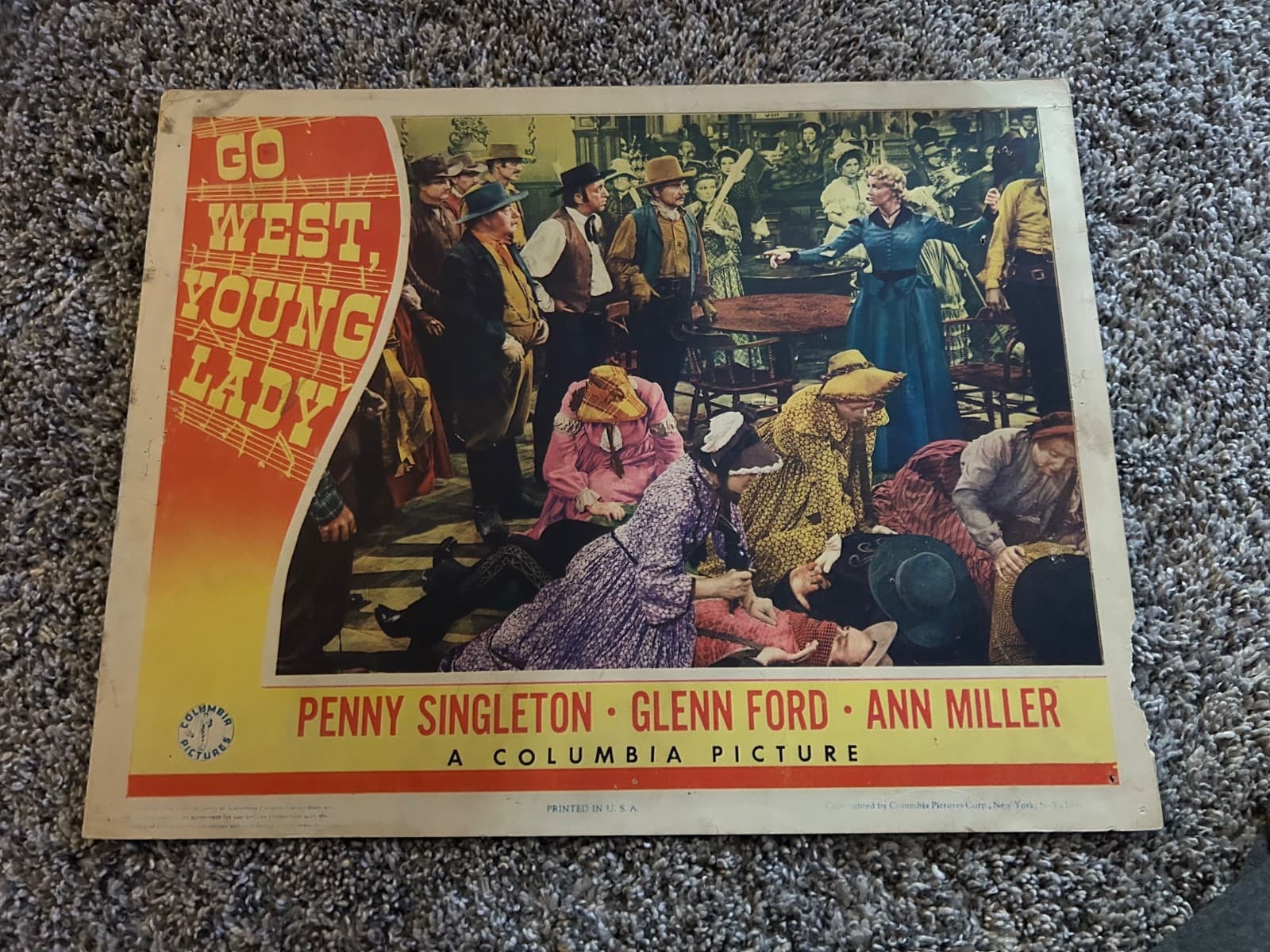 Vintage Movie Lobby Cards (2) "Go West, Young Lady" 1941 Glenn Ford 3