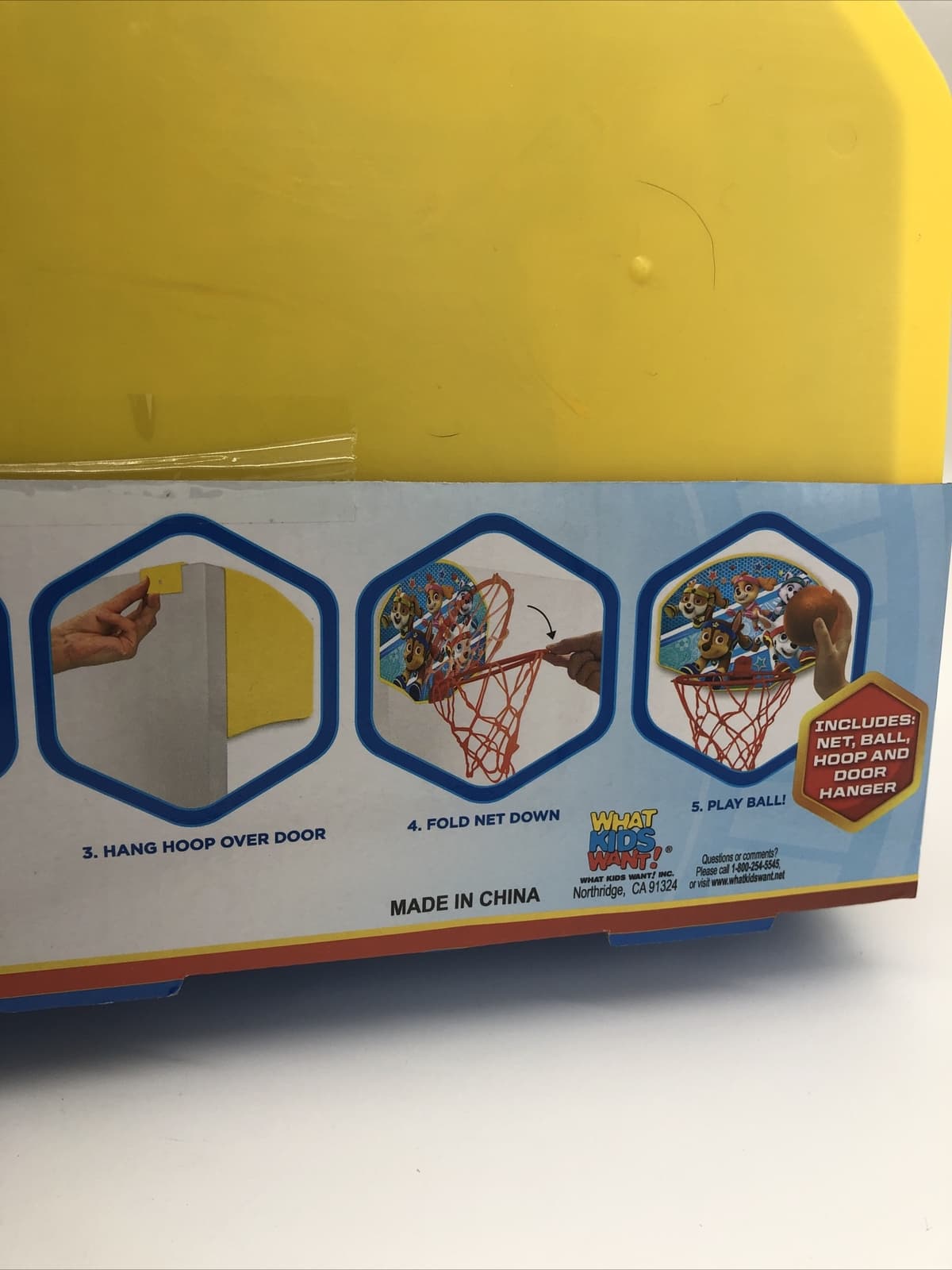 Paw Patrol Basketball Set Nickelodeon Includes Net Ball Hoop & Door Hanger New  5