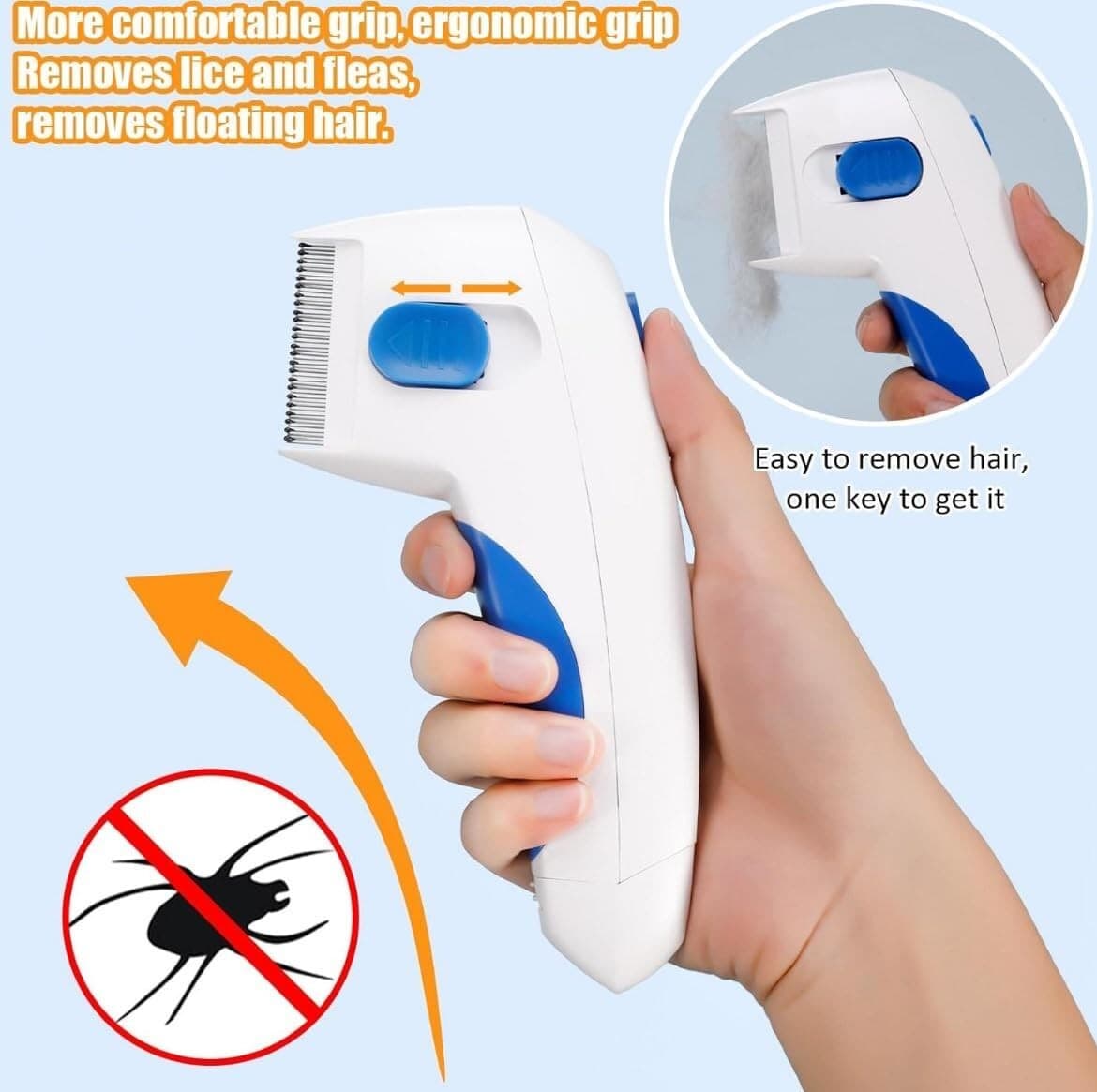 Electric Flea Zapper Lice Remover Hair Comb Brush for Pet Cat Dog Cleaning Tool 4