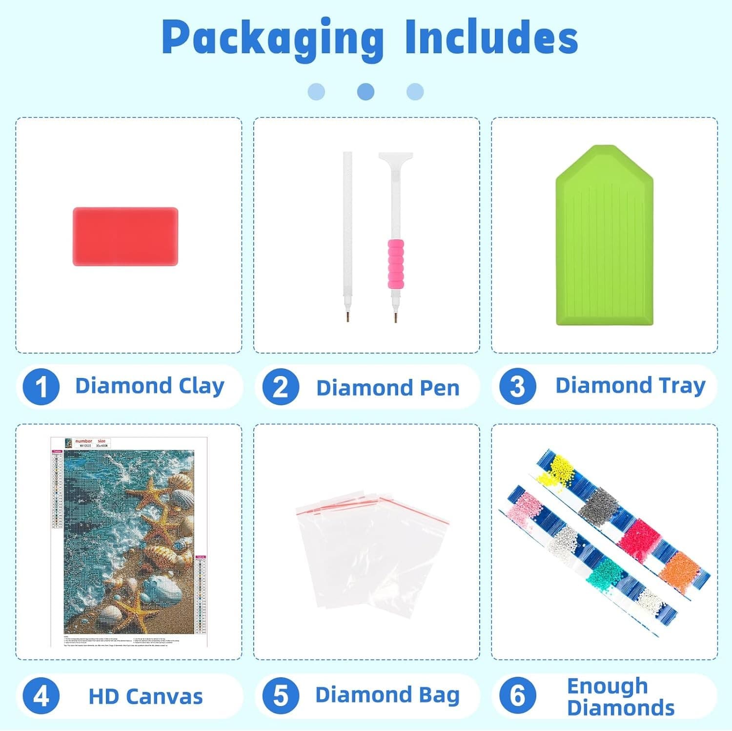 RICUVED Beach Diamond Art Kits for Adults, 5D Sea Painting  5