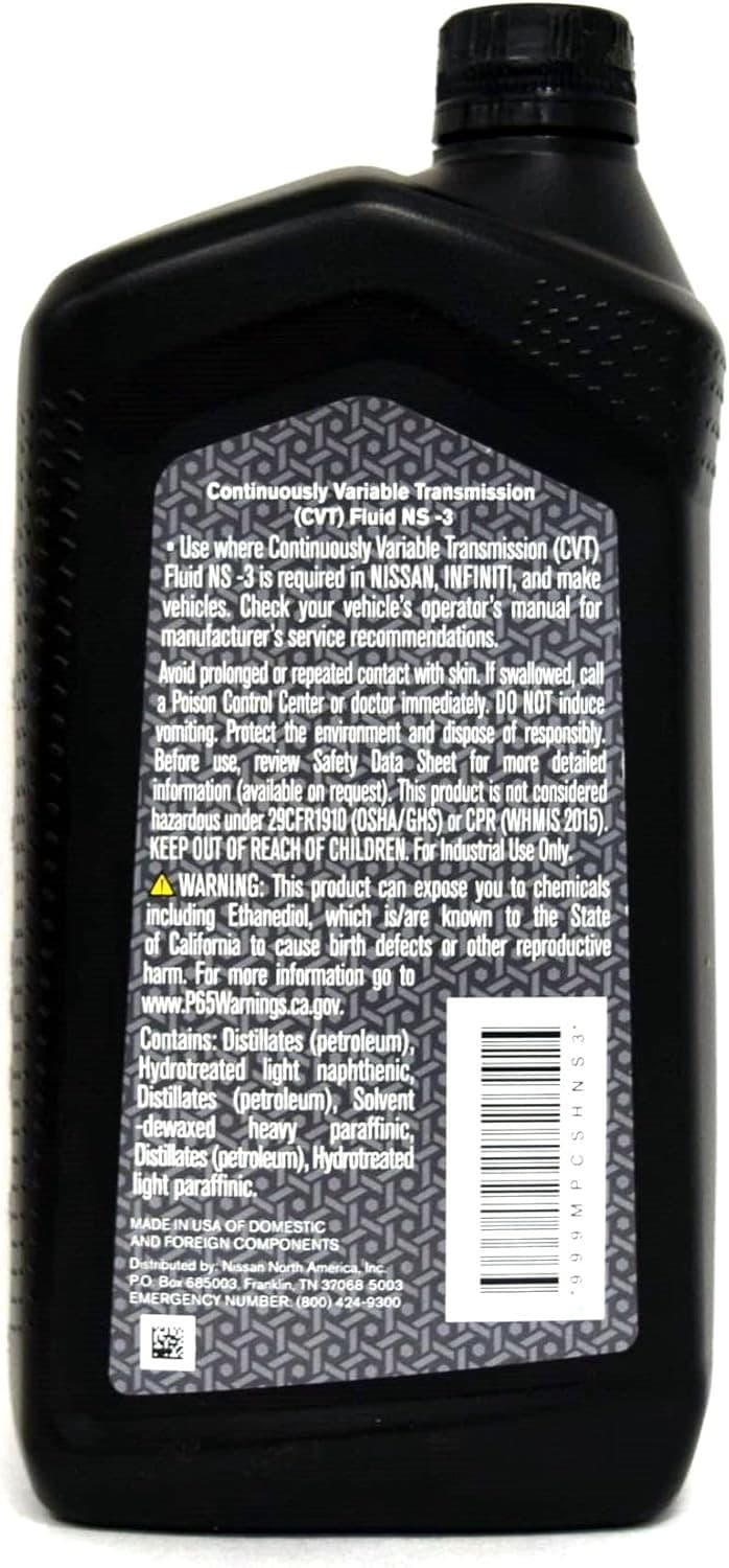 Nissan Genuine OEM CVT-3 Transmission Fluid 999MP-NS300P 5 Quarts Factory Pack 3