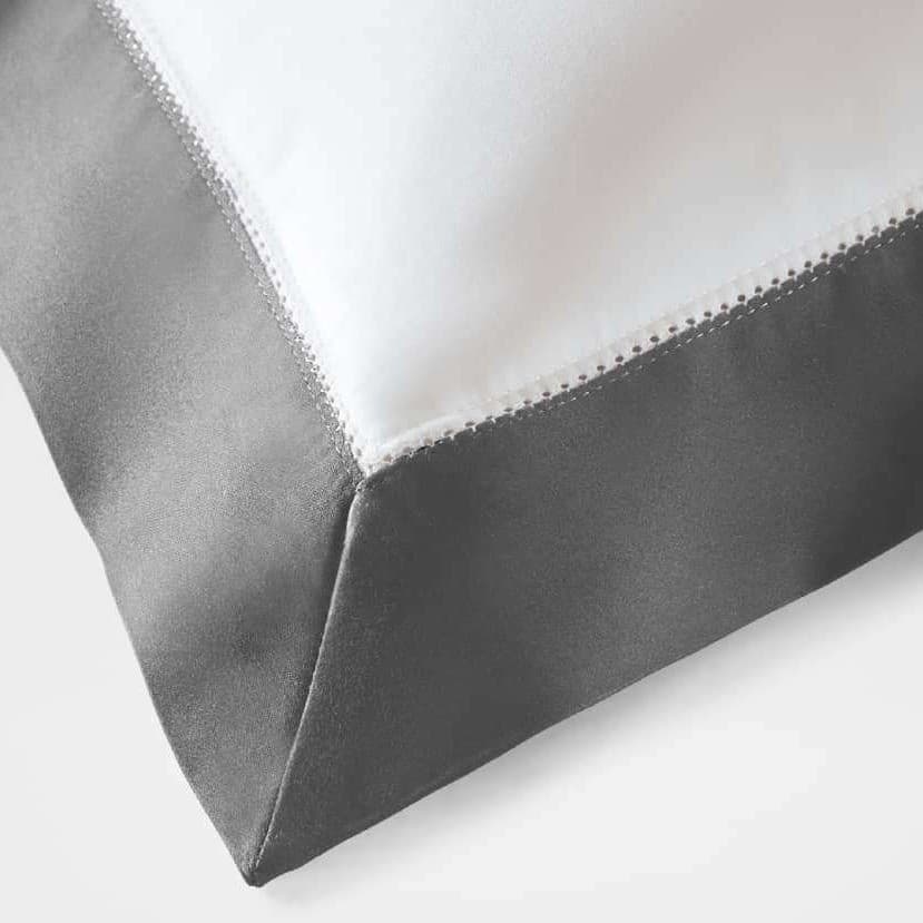 Ralph Lauren Organic Sateen Border European Sham Graphite 26x26 Preppy NEW 4