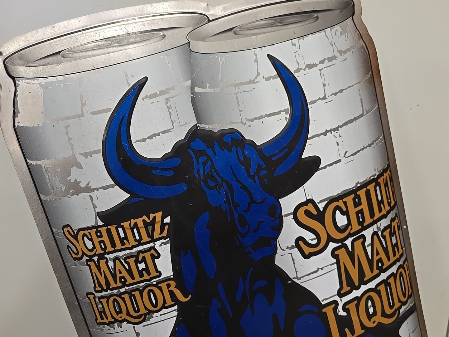 Schlitz Malt Liquor Bull Metal Bar Sign - 21" x 31" 3