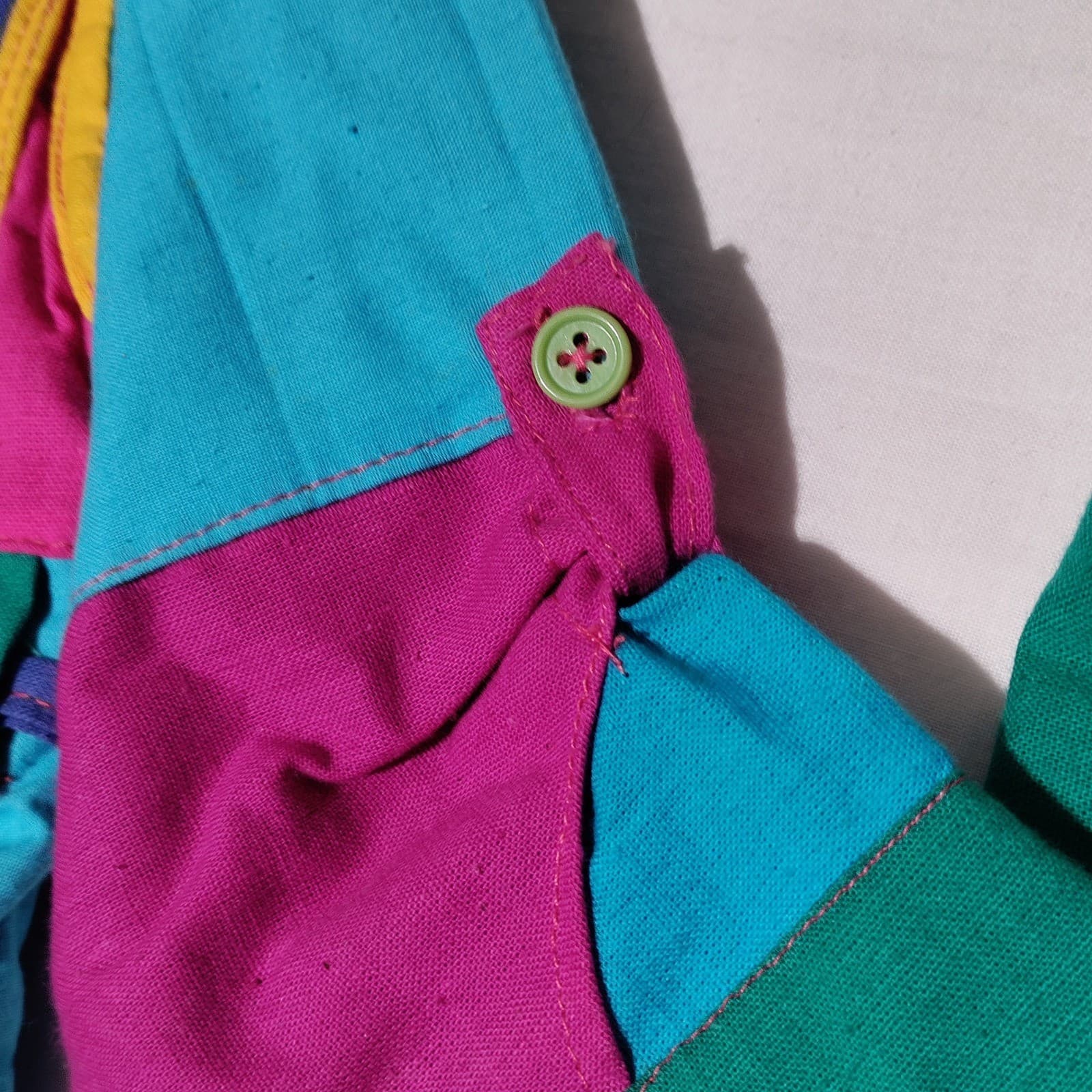 Vintage Kids Patchwork Outfit Set Jacket Overalls Bright Unique See Measurements 6