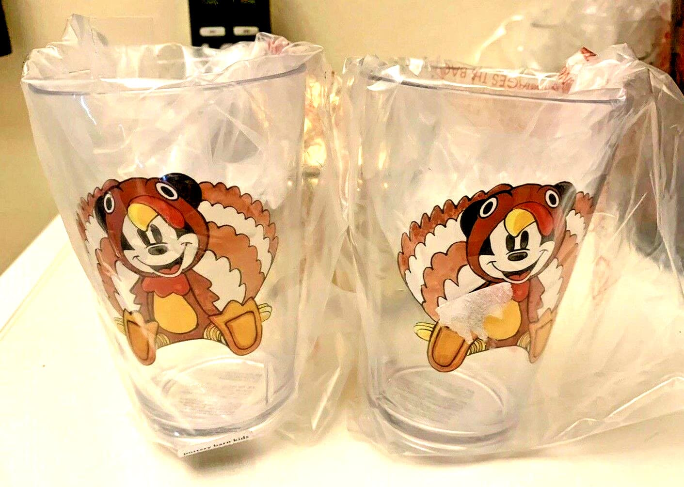 Pottery Barn Disney Mickey Mouse holiday cup Thanksgiving party gift kid SET 2 5