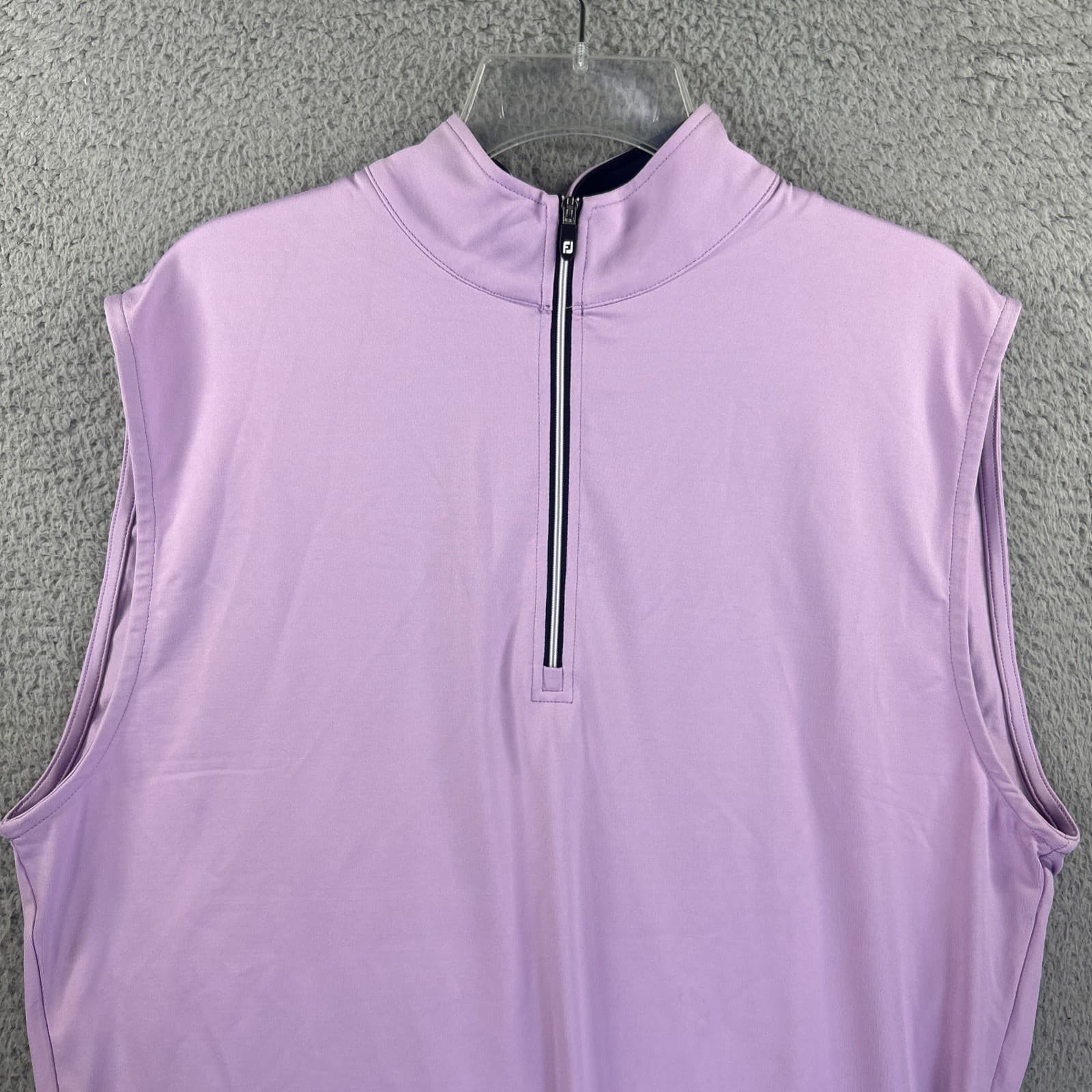 Footjoy Golf Vest Mens Small Lavender Performance 1/2 Zip Gather Wicking NEW 2
