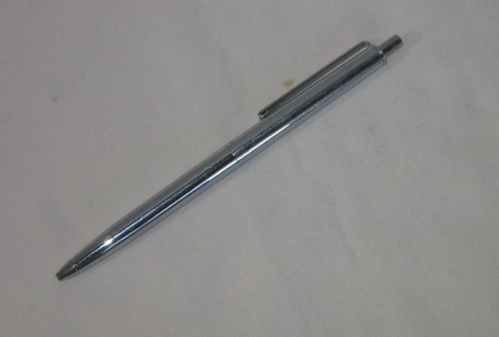 Vintage Paper Mate Double Heart Chrome Ballpoint Pen ~ Blue Refill. 3