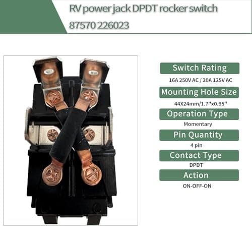 Trailer Power Jack Switch 87570 226023, Compatible with LCI Lippert Recpro F2C  3