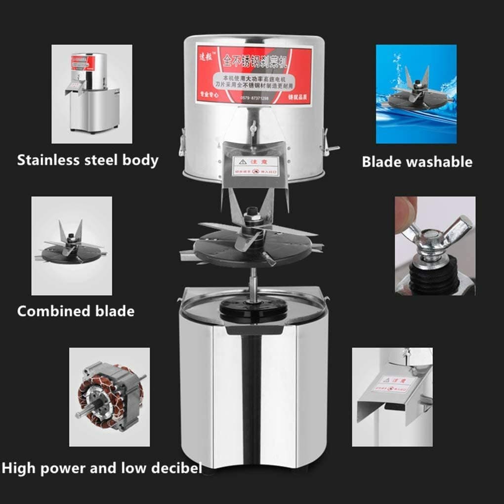 110V Electric Vegetable Chopper Stainless Steel Cutter Commercial Food Processor 6