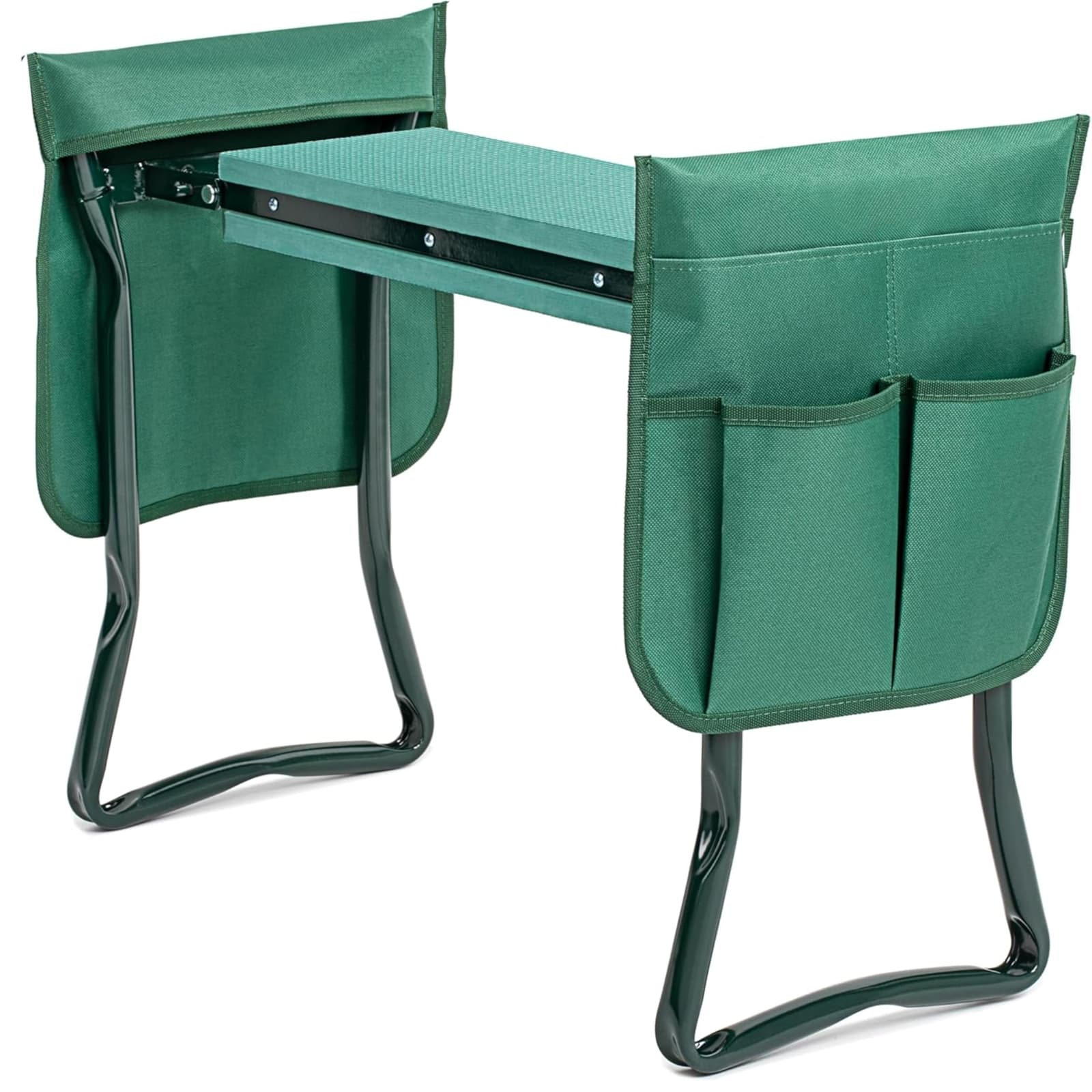 Garden Kneeler and Seat Foldable with 2 Tool Pouch for Gardening Fishing Green 2